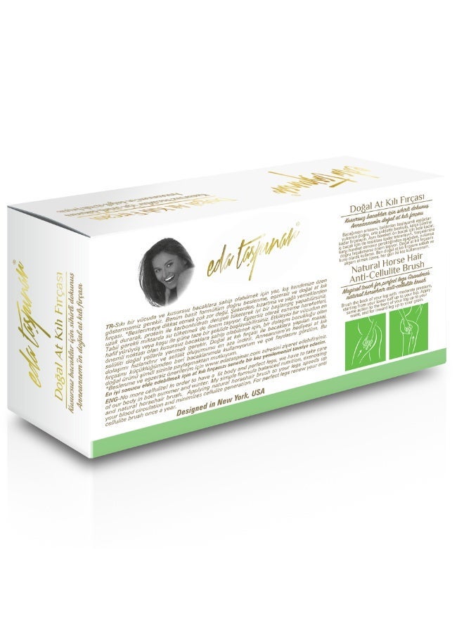 eda taspinar Anti-Cellulite Dry Brush Natural Horse Hairbrush, Removes Cellulite by 57% in 5 Weeks, Exfoliating Body Scrubber, Improves Lymphatic Function, Silky Skin, Animal Friendly - Image 2